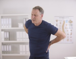 Male in a back pain